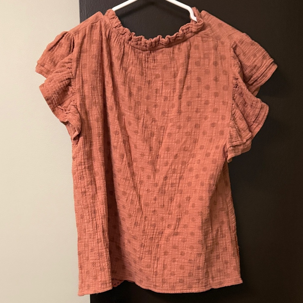 Solitaire Rust Embroidered Blouse - Picture 3 of 4